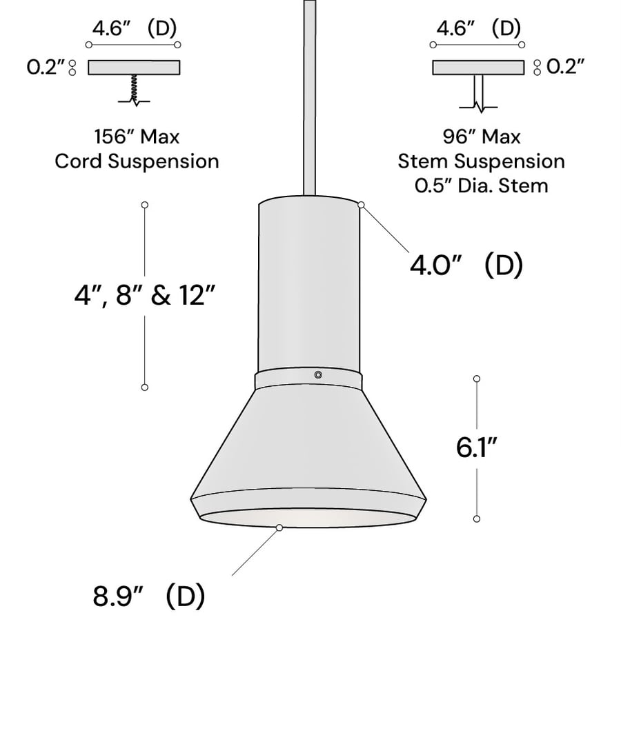 Half-Moon Dome LED Cylinder Pendant Light – Alcon Lighting 12032-P-DM