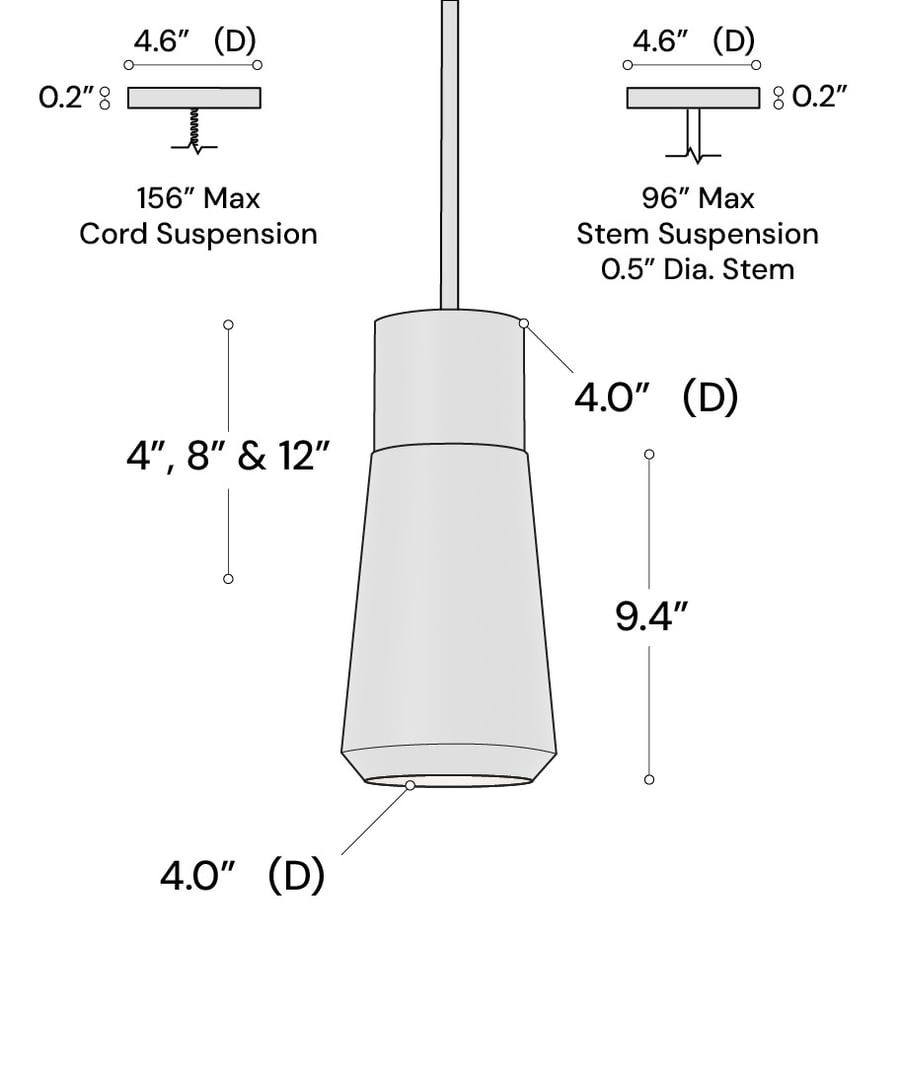 Half-Moon Dome LED Cylinder Pendant Light – Alcon Lighting 12032-P-DM