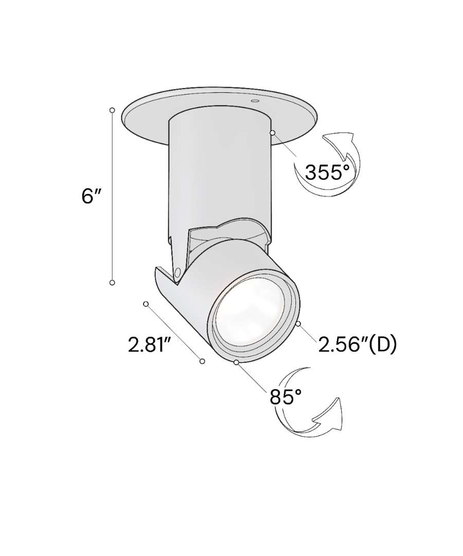 2.5-Inch Architectural Adjustable LED Monopoint Spot Light