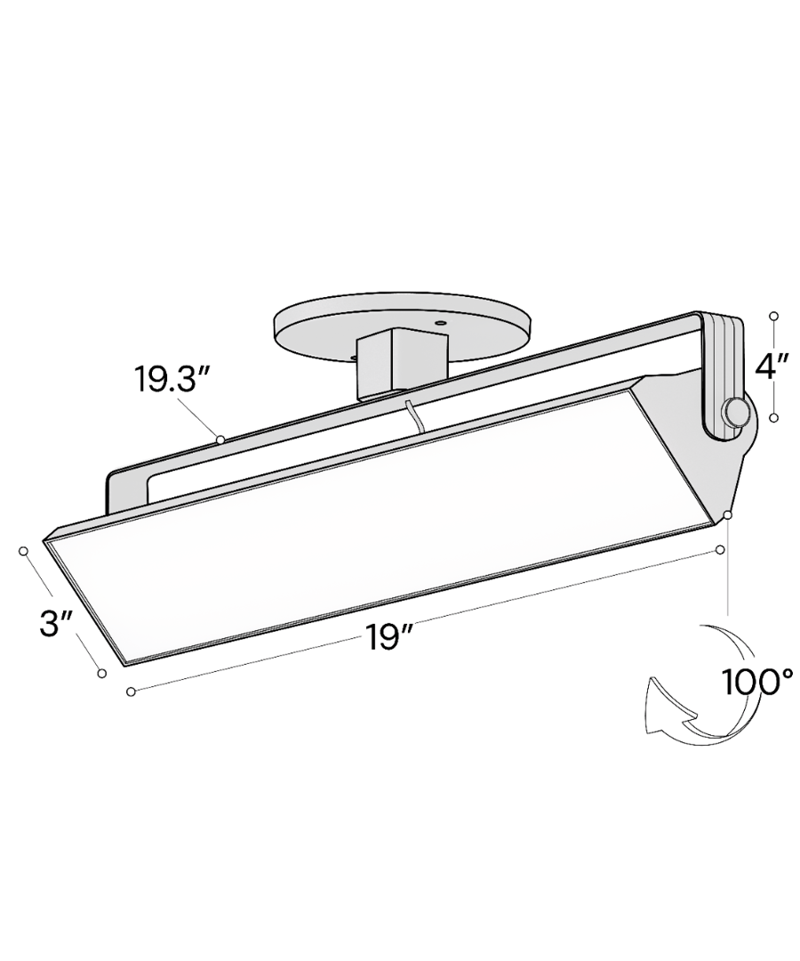 20-Inch Adjustable Swivel LED Wall Wash Monopoint Light