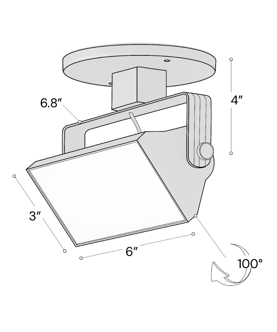 6-Inch Adjustable Swivel LED Wall Wash Monopoint Light