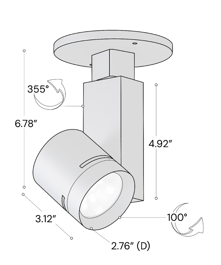 Alcon 13307-M Architectural LED Adjustable Monopoint Light