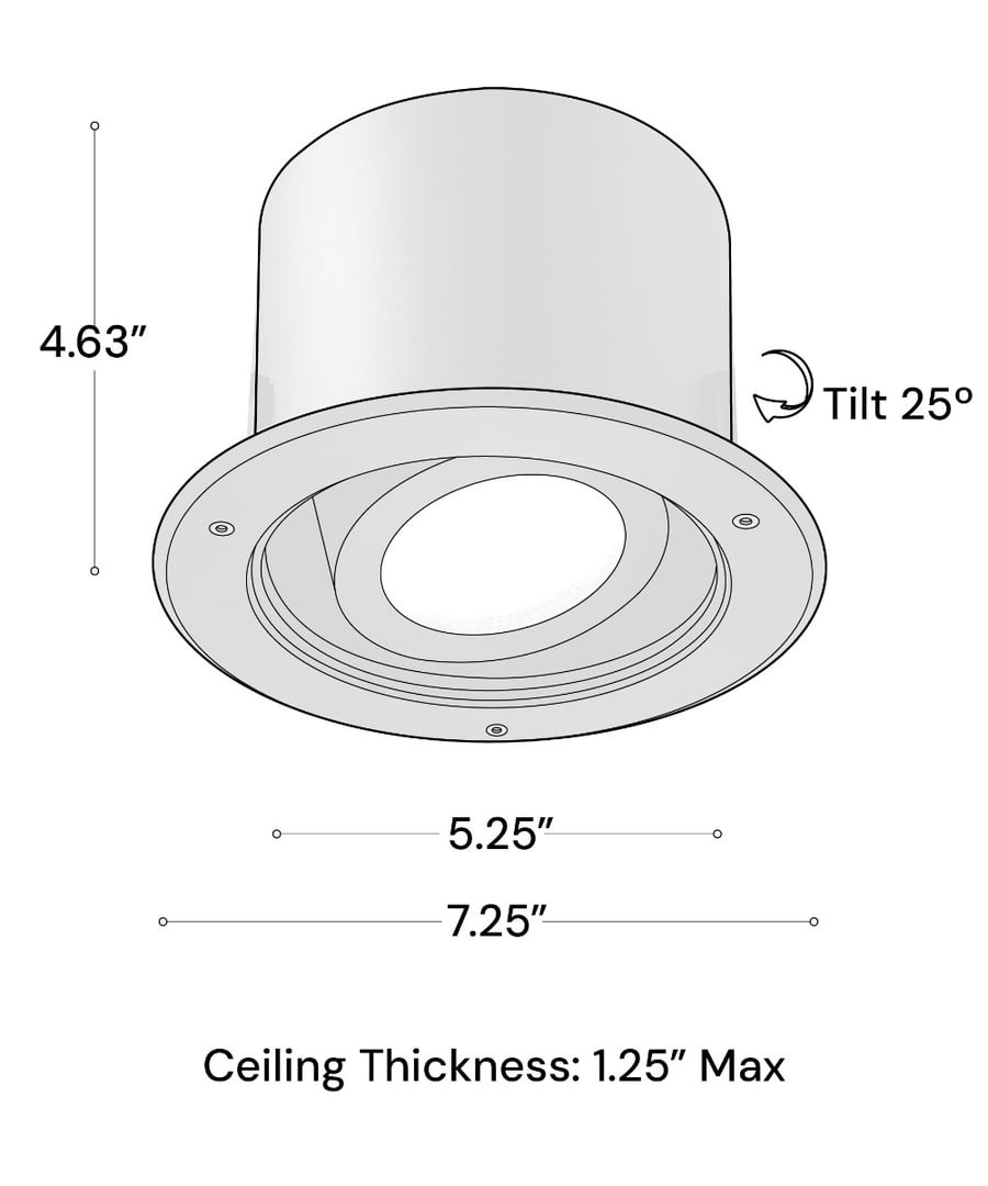 6-Inch Round Vandal-Resistant Exterior Adjustable LED Can Light