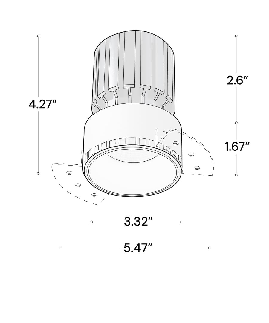 3-Inch CCT Selectable Round Trimless Recessed LED Light