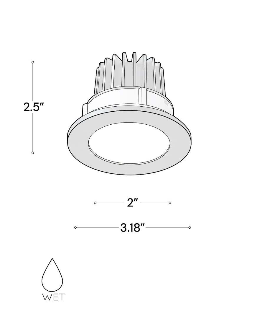 2-inch LED Wet Rated Recessed Dimmable Downlight