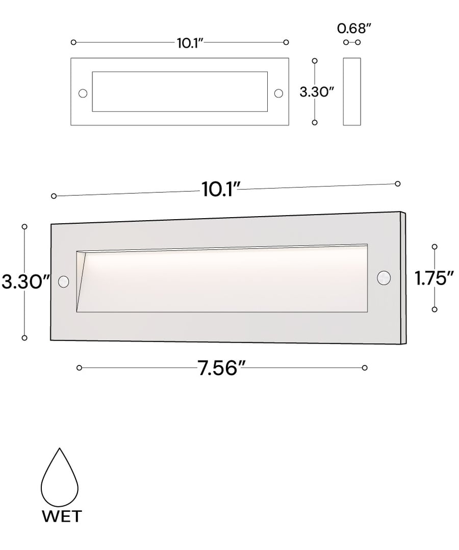 Rectangular LED Surface Mount Step Light