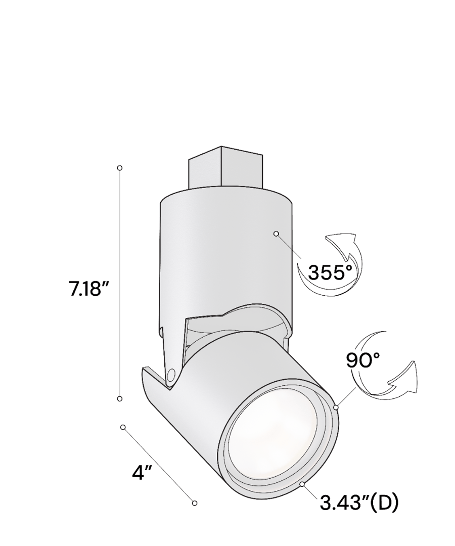 3.5-Inch Architectural Adjustable LED Track Light