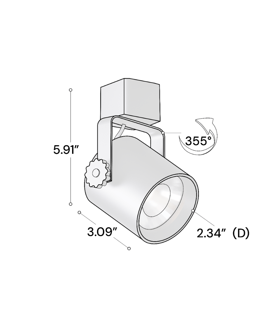 2-Inch LED Track Light Head