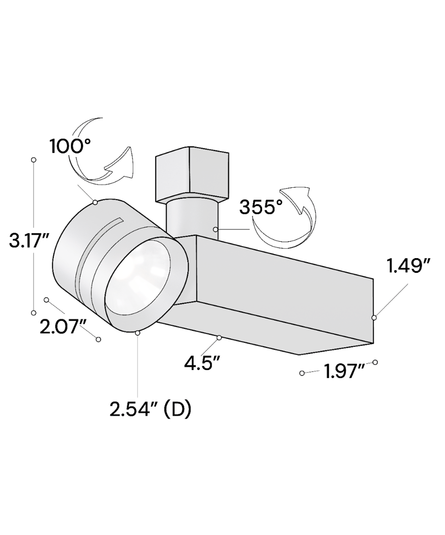  2.5-Inch Architectural LED Track Light Head