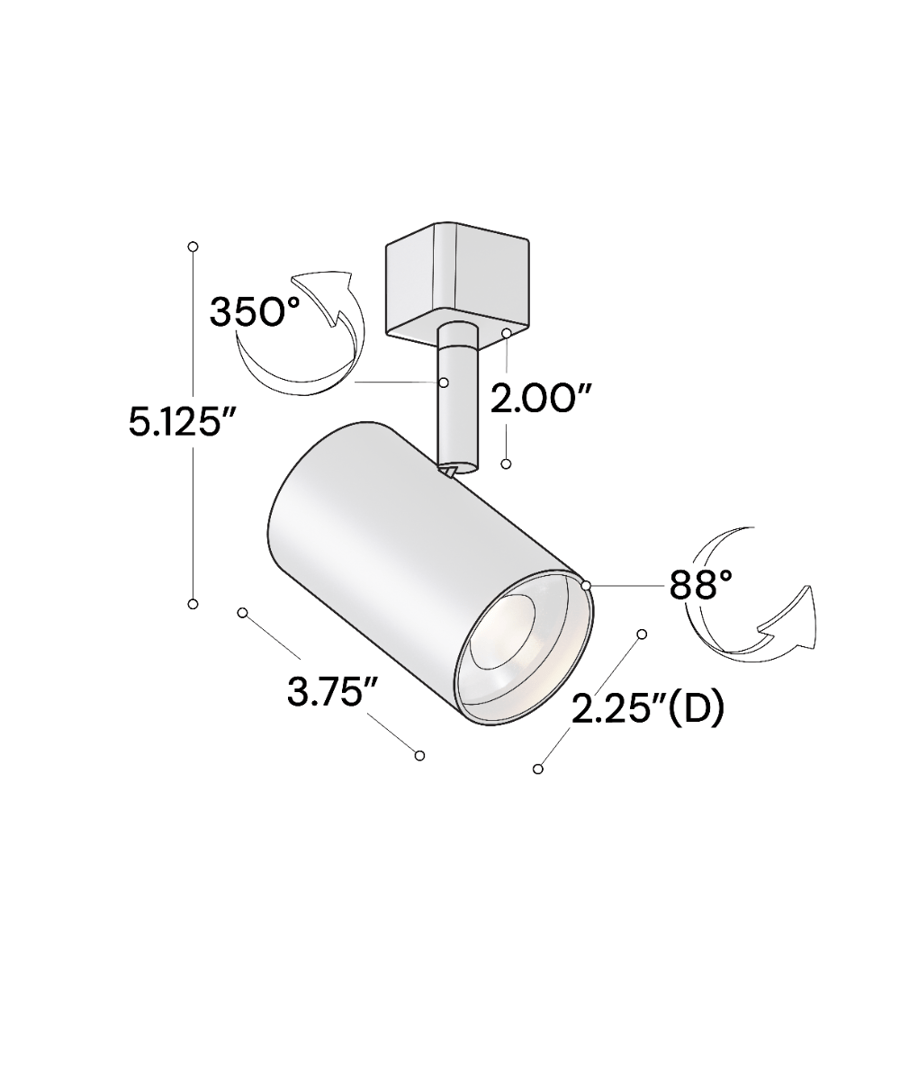  2.5-Inch Architectural Cylinder LED Track Light Head