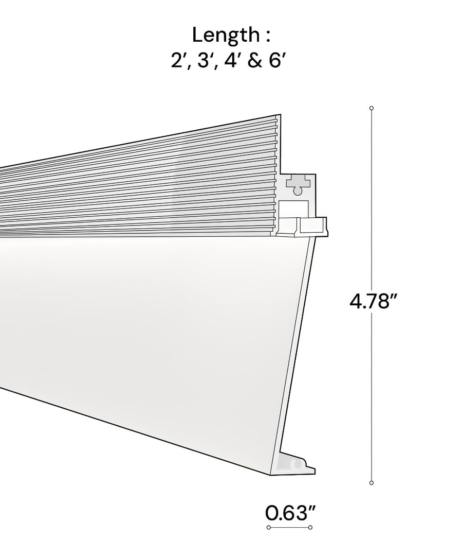 Angled Toe-Kick RGBW LED Baseboard Light – Alcon Lighting 15244-A-RGBW