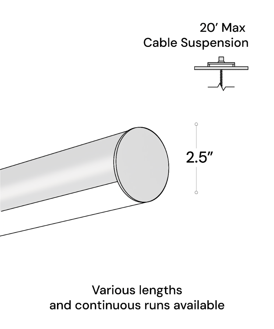 2.5-Inch Linear LED Tube Pendant Light