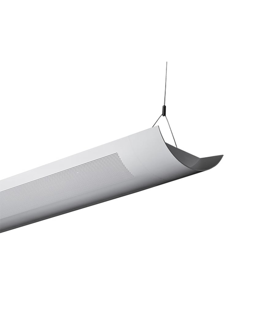 Alcon Lighting Ashton 10103-8 Half Perforated 8 Foot T8 and T5HO Fluorescent Architectural Linear Suspended Light Fixture – Uplight (Direct) and Downlight (Indirect)