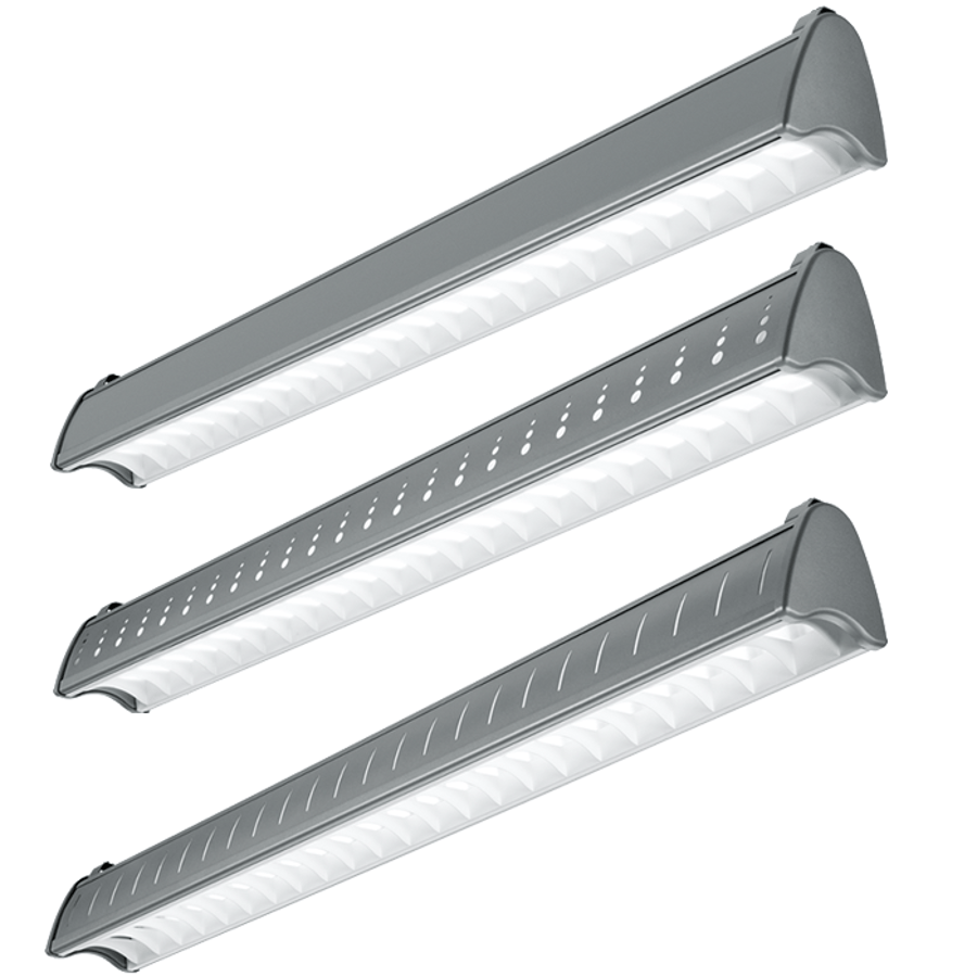 H.E. Williams AXA-8 Architectural Contoured Louver Fluorescent Suspended Light Fixture - 8 FT