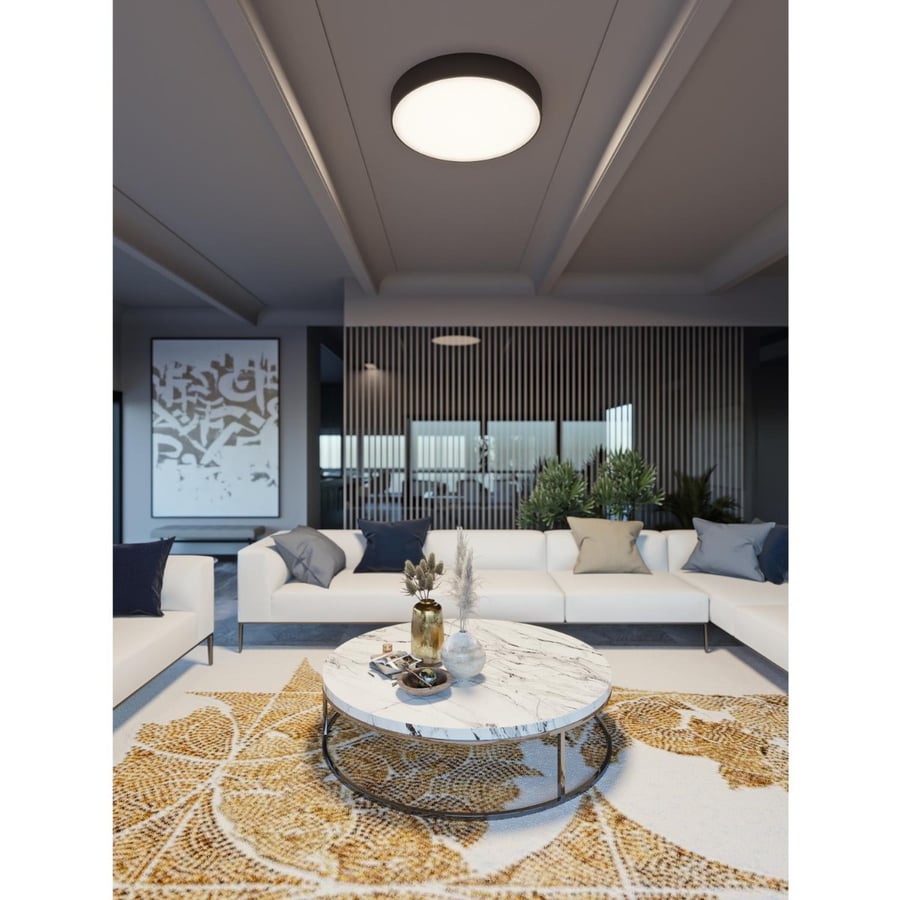 Color Temperature Selectable Round Semi-Flush LED Ceiling Light