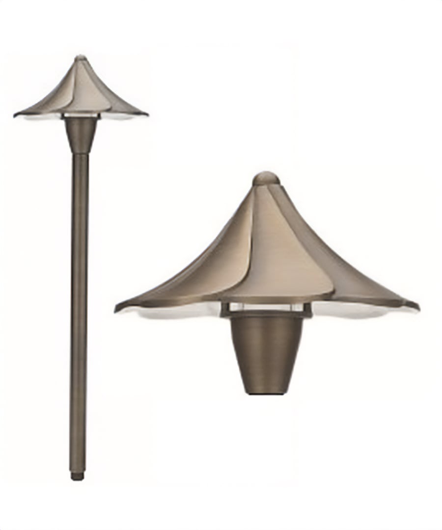 Antique Solid Brass Low-Voltage Outdoor LED Path Light