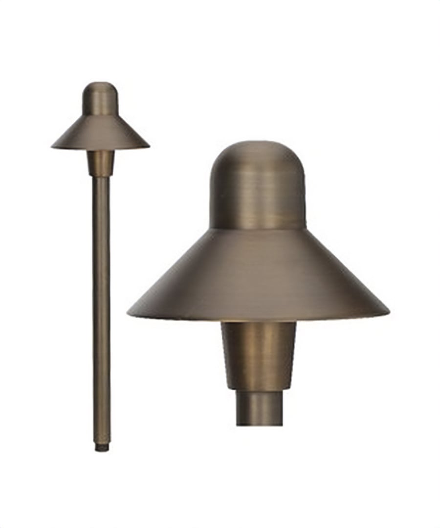 Solid Diecast Brass Outdoor LED Path Light