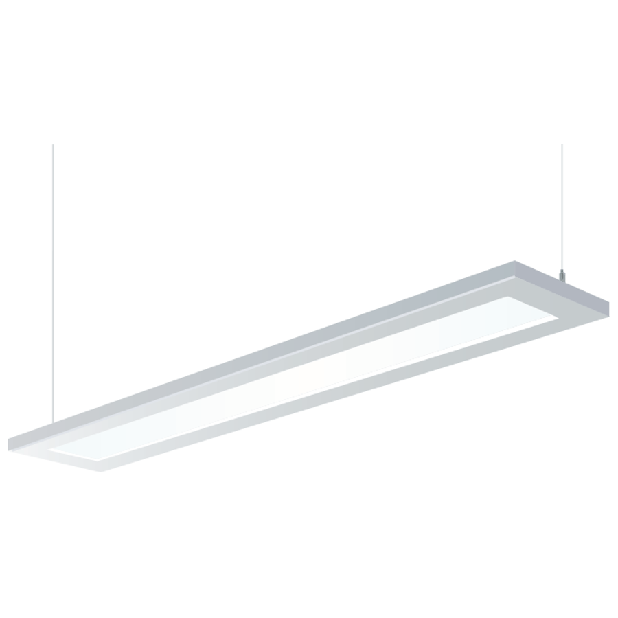 H.E. Williams FP2 Beveled Luminous Flat Panel Fluorescent Suspended Light Fixture - 4 FT