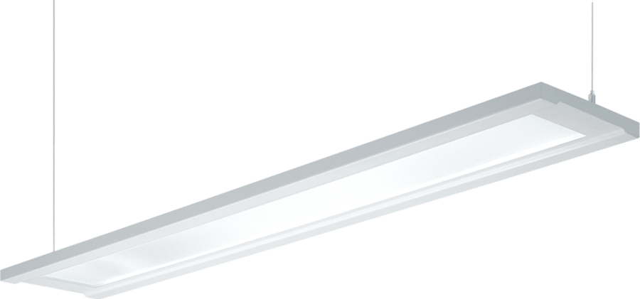 HE Williams FP2 Beveled T5 Fluorescent Flat Panel 8 Foot Architectural Linear Pendant Light Fixture - White