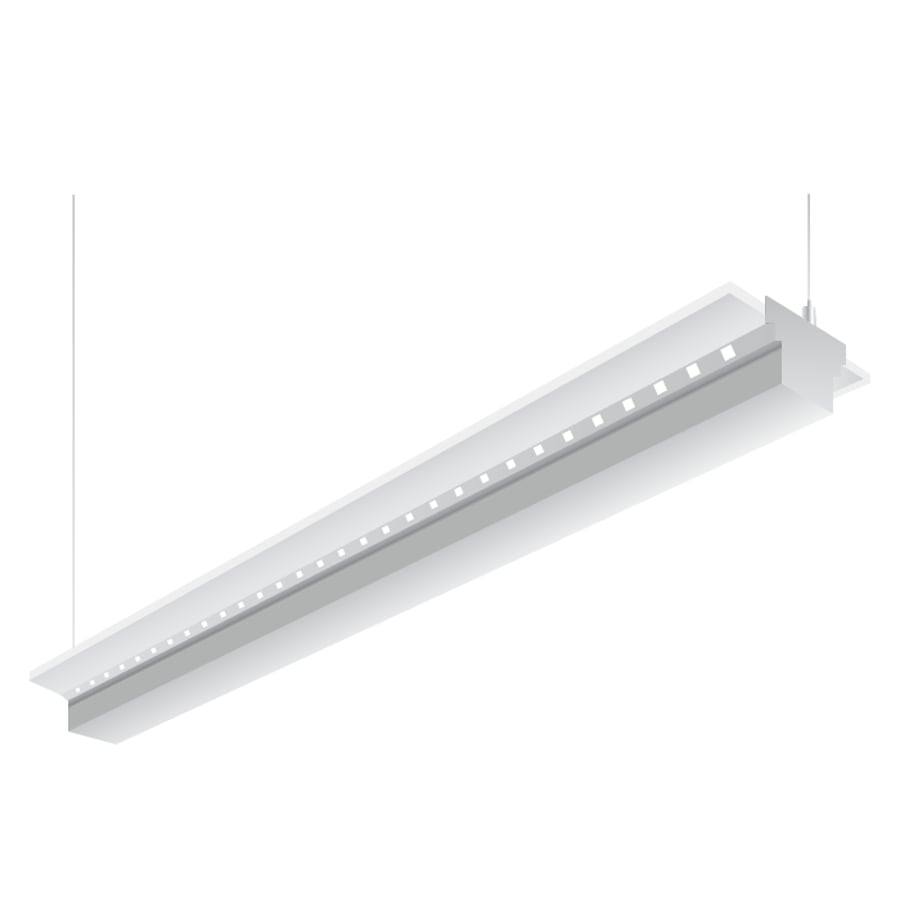 HE Williams SIA2 Square LED 8 Foot Architectural Linear Pendant Light Fixture - White
