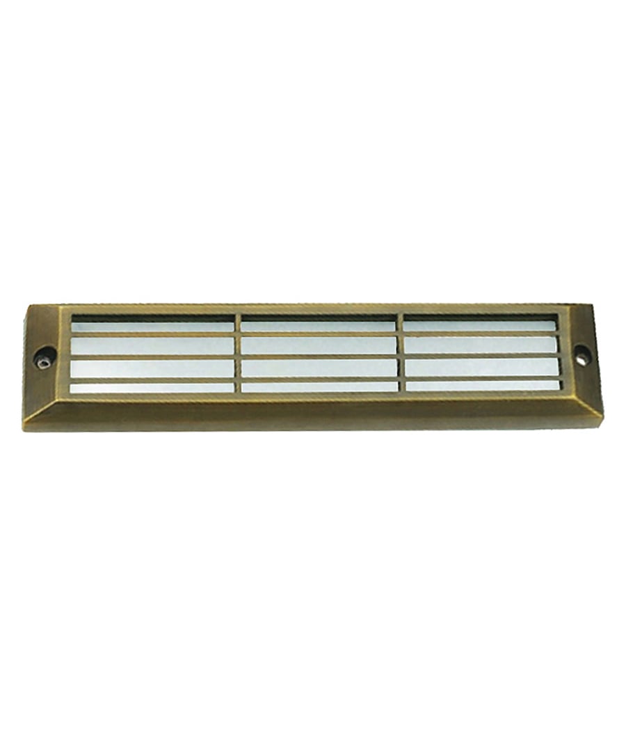Low-Voltage Flush Mount Louvered Brass LED Step Light