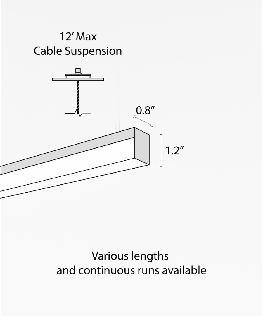 1-Inch Slim LED Linear Pendant Light