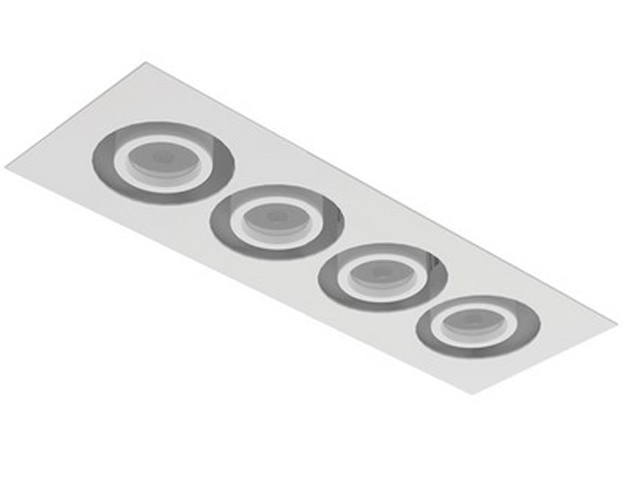 Intense Lighting MXFM4 Quad LED Recessed Lighting Multiple - 4 Light + Housing + Trim