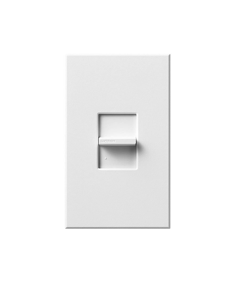 Lutron Nova T NTSTV-DV-WH 0-10V Slide-to-Off Dimmer Switch Single-Pole 120-277V White (8A Max)