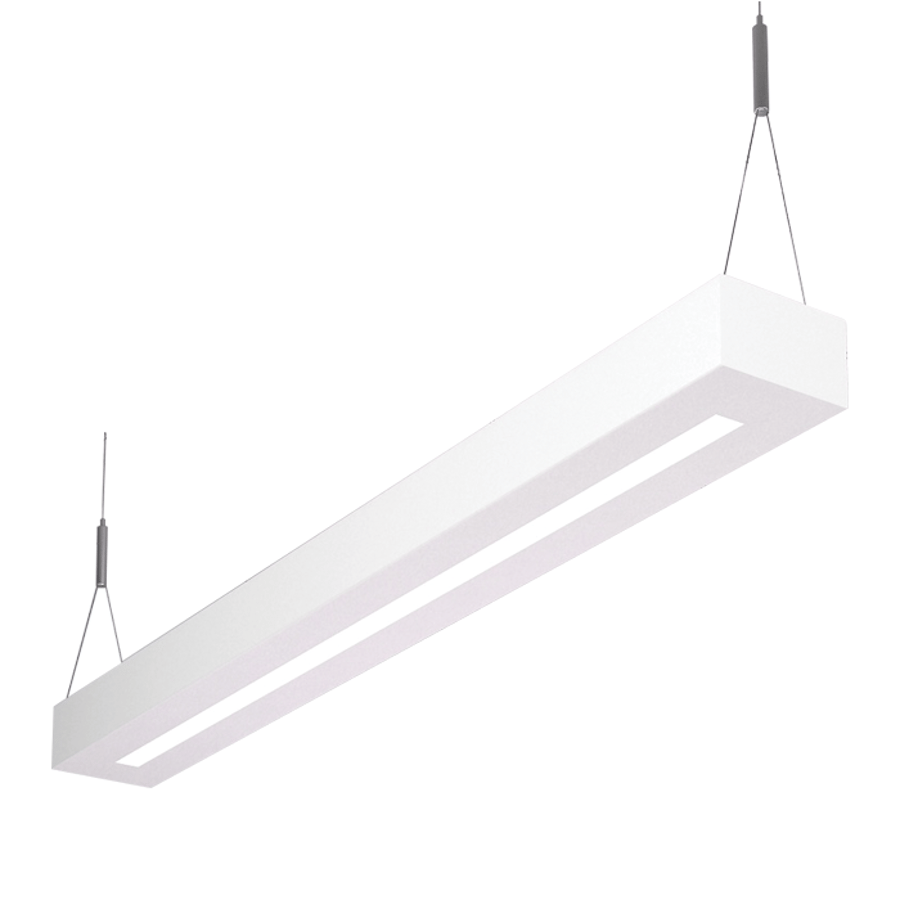 LSI Industries RAIL-8-LED-FL LiniArc Direct / Indirect Rail Lensed LED Suspended Light Fixture - 8 FT