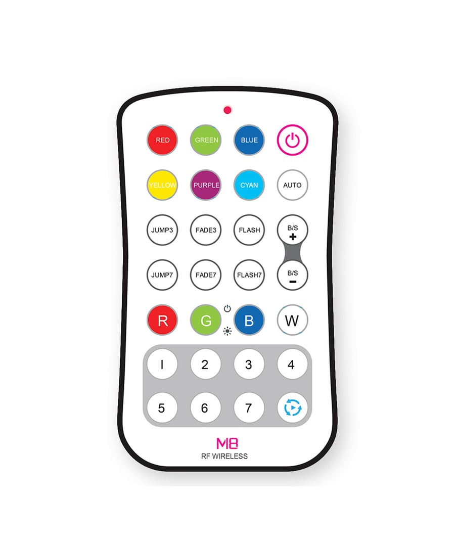 Color-Changing RF RGBW Single Zone Remote Control