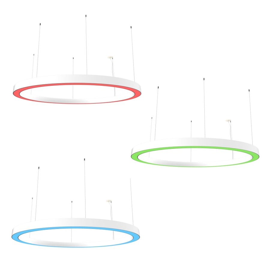 Betacalco Ring Static Color Direct White Indirect LED Pendant Light Fixture