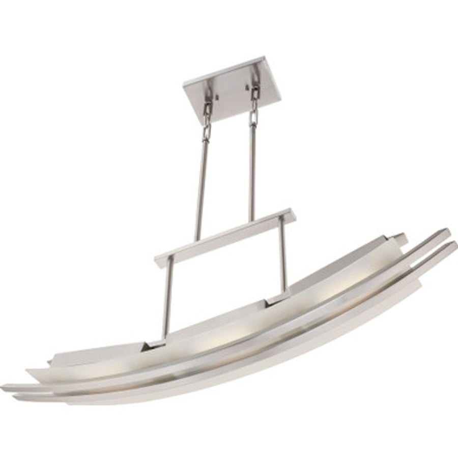 Nuvo Lighting Trax 62-133 LED Curved 3 Light 36 Inch Linear Suspended Pendant in Brushed Nickel Finish