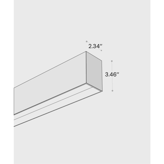 12100-22-W-R linear LED wall light shown with black finish and regressed lens