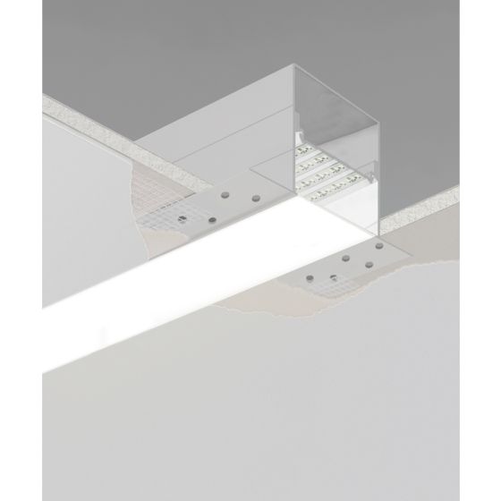 12100-33-R, recessed linear light shown with a flush trim-less lens 