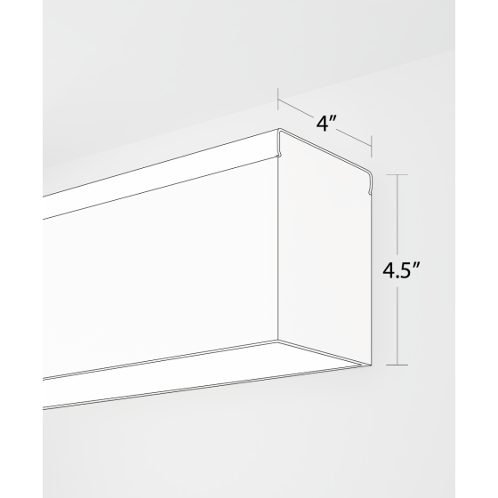 12100-41-W linear wall light shown in a white finish and with a flush trimless bottom and top lens