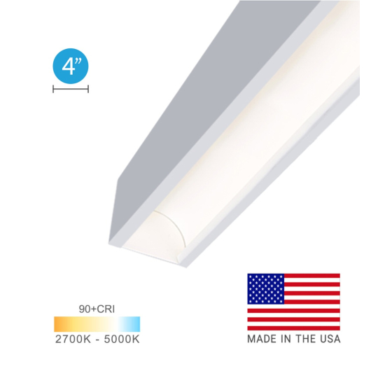 4-Inch Curved Reflector Linear LED Surface Mount Light