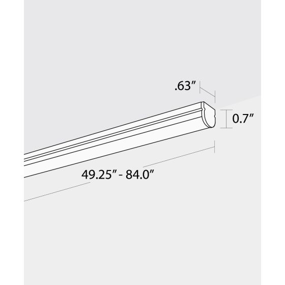 12109-WT linear wall grazer light shown in a white finish and with a flush trimmed lens in a wet location