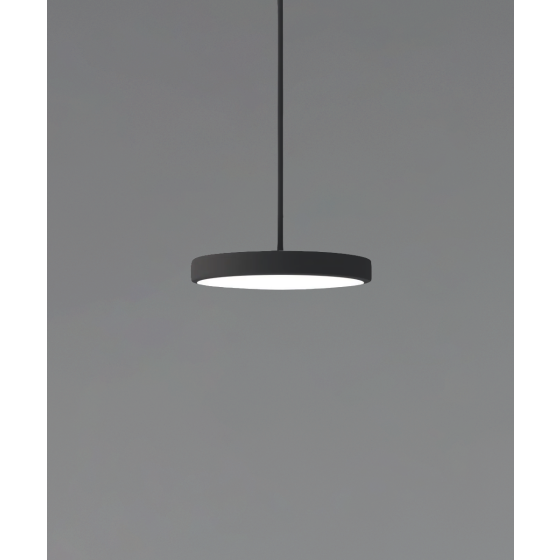 12182-5 LED disk light shown in a black finish with a flush polycarbonate frosted lens.