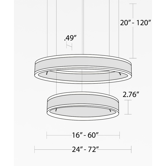 Alcon 12270-2-P, suspended commercial pendant light shown in black finish and with a flush trim-less lens.