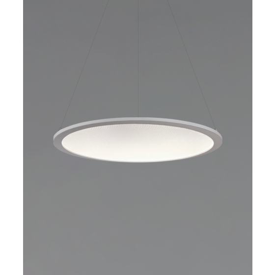 Alcon 12290-P, suspended commercial inverted-dome pendant light shown in white finish.