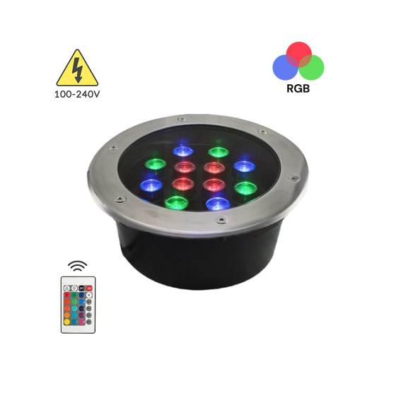 12-Watt Drive Over Driveway In-Ground RGB LED Well Light