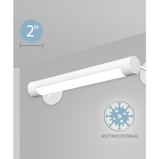 2.5-Inch Rotatable Antimicrobial LED Tube Wall Light