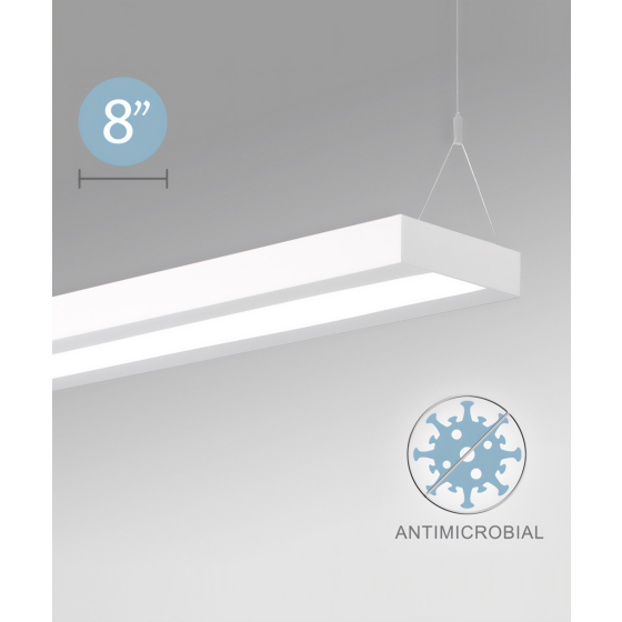 Architectural Antimicrobial Suspended LED Linear Ceiling Light
