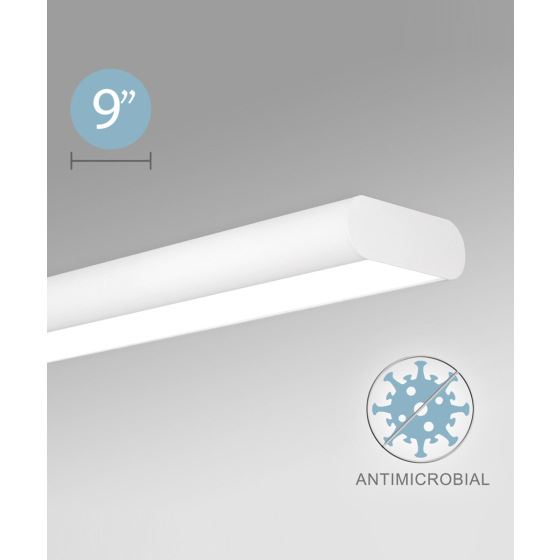 Antimicrobial Surface-Mounted Linear Capsule LED Ceiling Light