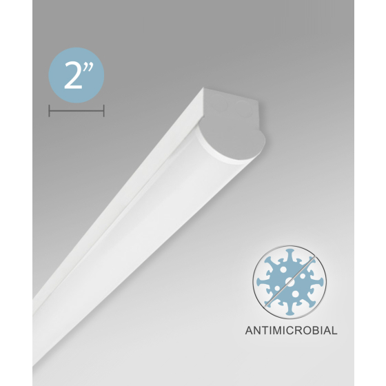 Antimicrobial Surface-Mounted LED Linear Ceiling Light