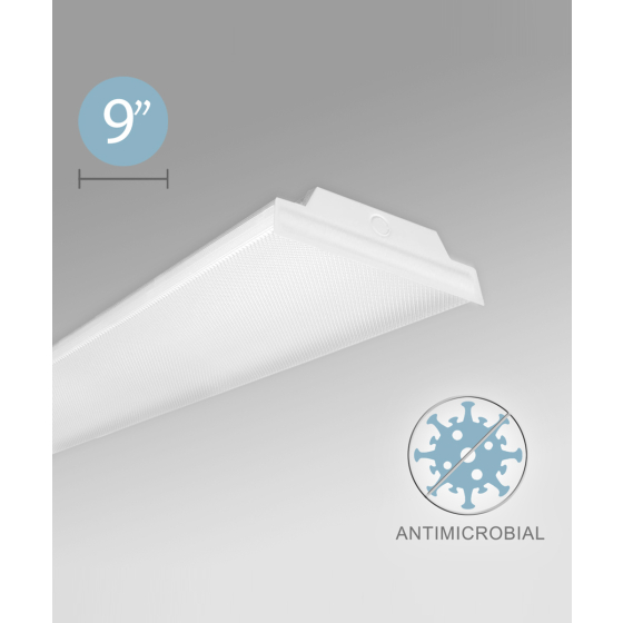 Antimicrobial Low Bay Surface-Mounted Wraparound LED Ceiling Light
