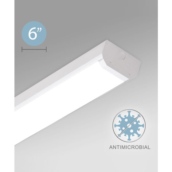 Antimicrobial Surface-Mounted Linear LED Ceiling Light