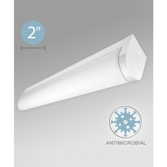 Antimicrobial Wrapped Linear Hemisphere LED Ceiling Light