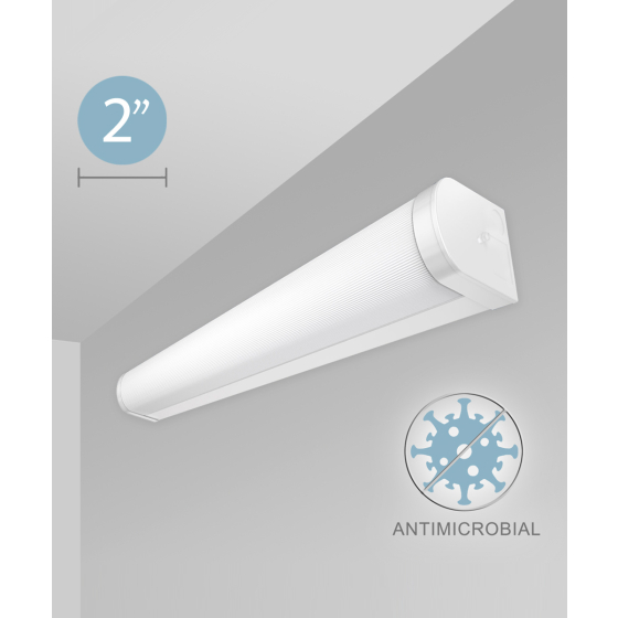 Antimicrobial Wrapped Linear Hemisphere LED Wall Light