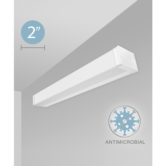 Antimicrobial Wrapped Linear Block LED Wall Light